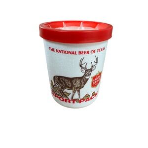 Lone Star Beer Styrofoam Coozie National Beer of Texas Buck Deer Sport Pack Red